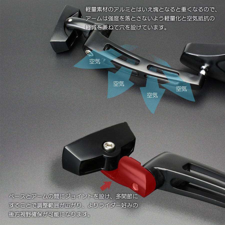 ブルーミラー カウリングミラー ポリゴン アルミ カウルミラー 凸面鏡