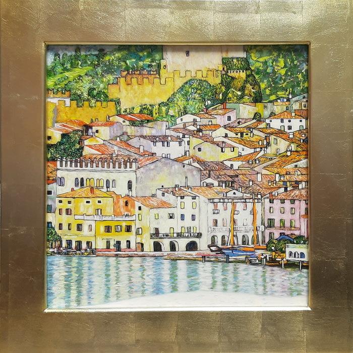 漆絵 クリムトの名作_風景画4 専用額付 NH185 : 絵画制作専門