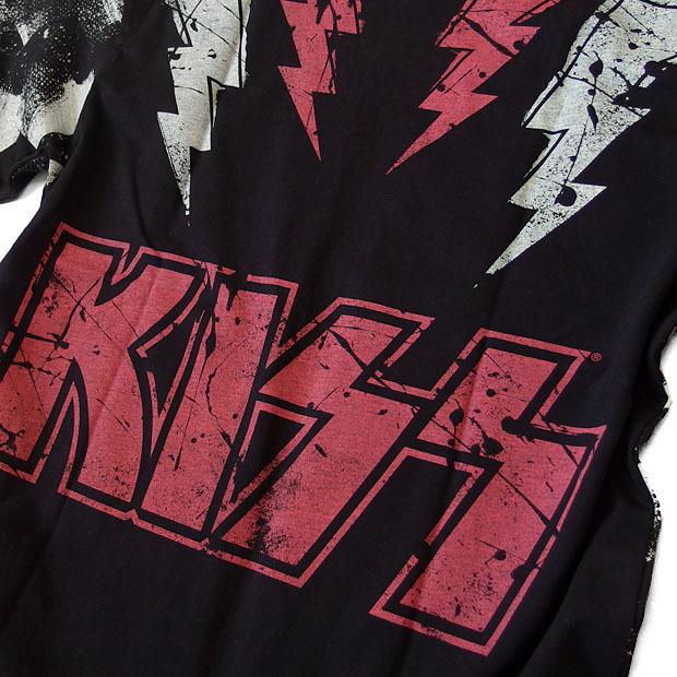 KISS キッス Tシャツ メンズ プリント 厚手 ヘビーウェイト 総柄