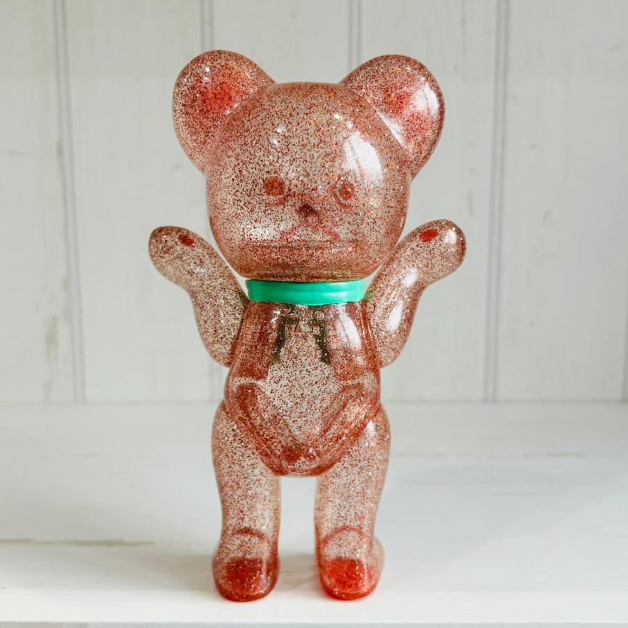 レトロドール 復刻版 クマちゃん オレンジ・ラメ レトロ・ソフビ人形