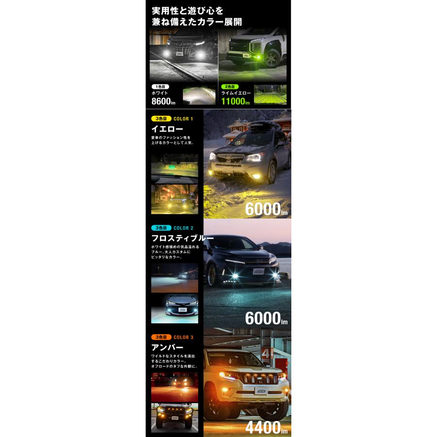 fcl. led フォグランプ 後付け レンズユニット 3色切り替え 汎用 純正