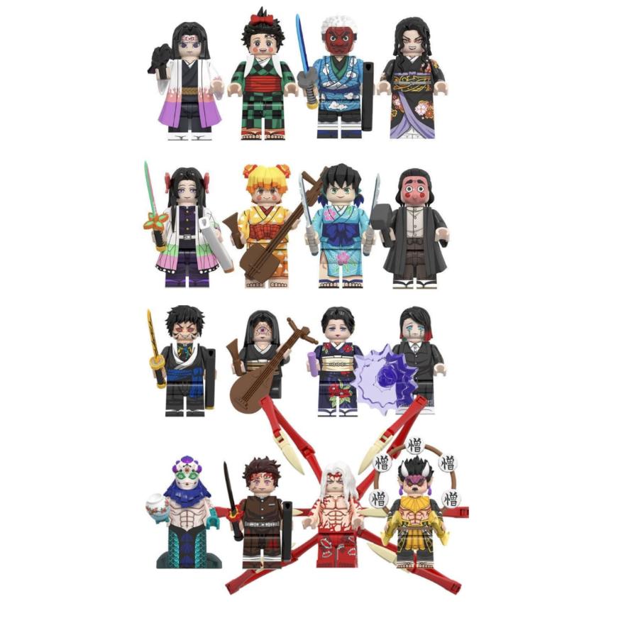 16体セット》鬼滅の刃 ミニフィギュア ブロック レゴ互換（WM6162&6163