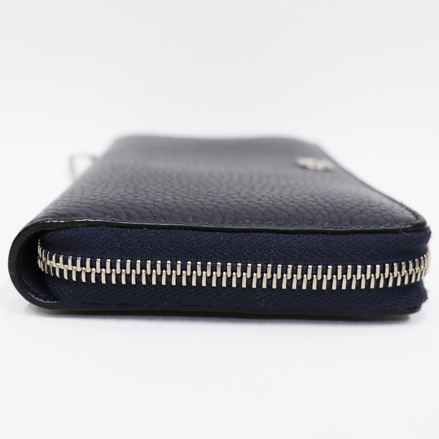 GUCCI（グッチ） (美品) ラウンドファスナー 長財布 レザー ネイビー