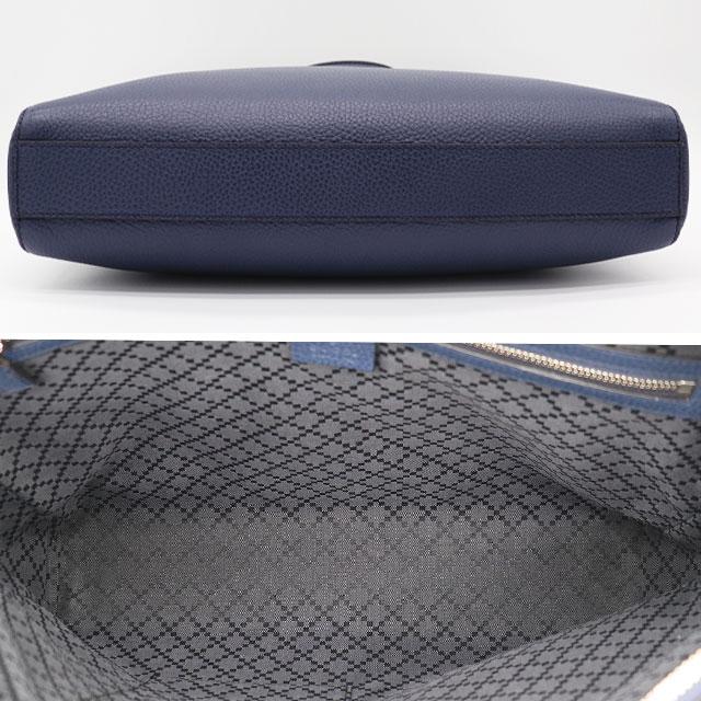 GUCCI（グッチ） ビジネスバッグ レザー ネイビー シルバー金具 387074