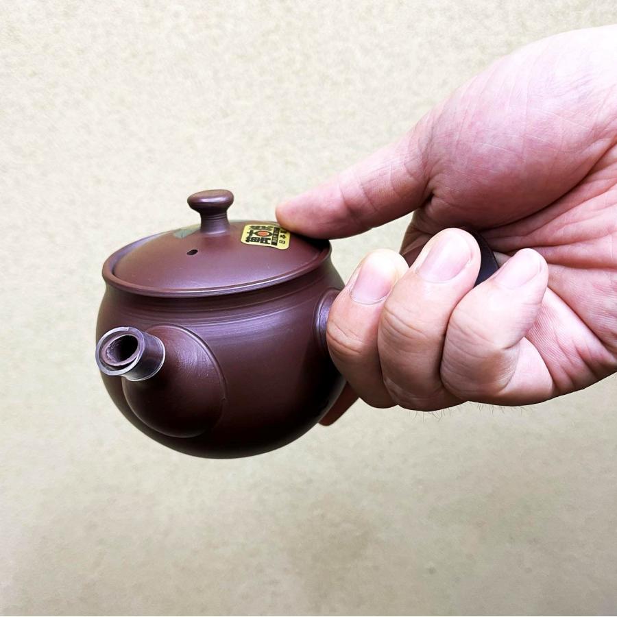 万古焼 でるアミ急須 アジサイ 240ml 紫泥急須 盤古焼 茶器 国産