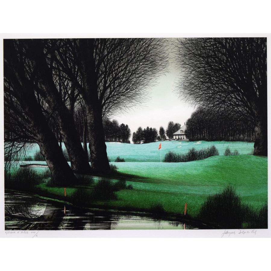 ジャック・デペルト「ジュネーブのゴルフ16番ホール」リトグラフ・限定