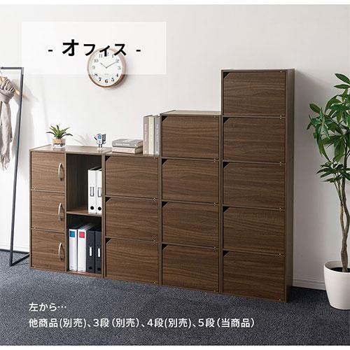 ぼん家具 カラーボックス 扉付き 5段ボックス 収納棚 本棚 おしゃれ 大