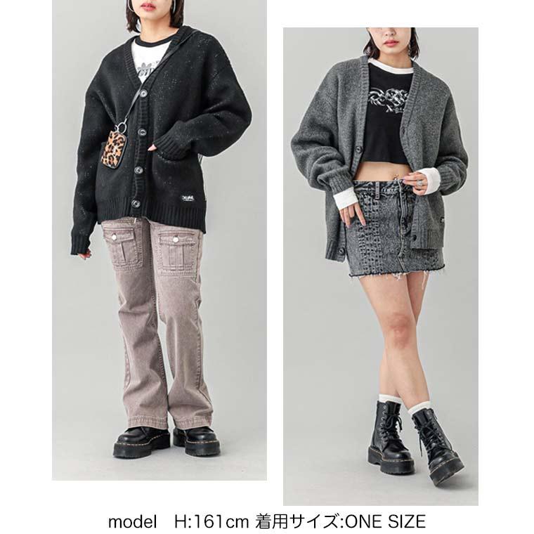 X-girl（エックスガール） カーディガン FACE JACQUARD KNIT CARDIGAN