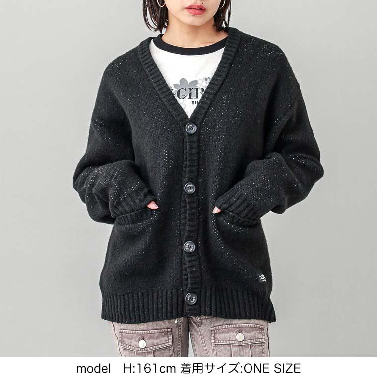 X-girl（エックスガール） カーディガン FACE JACQUARD KNIT CARDIGAN