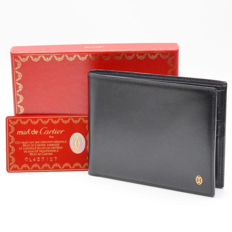 CARTIER カルティエ パシャ ドゥ カルティエ 2つ折り財布 ブラック 黒