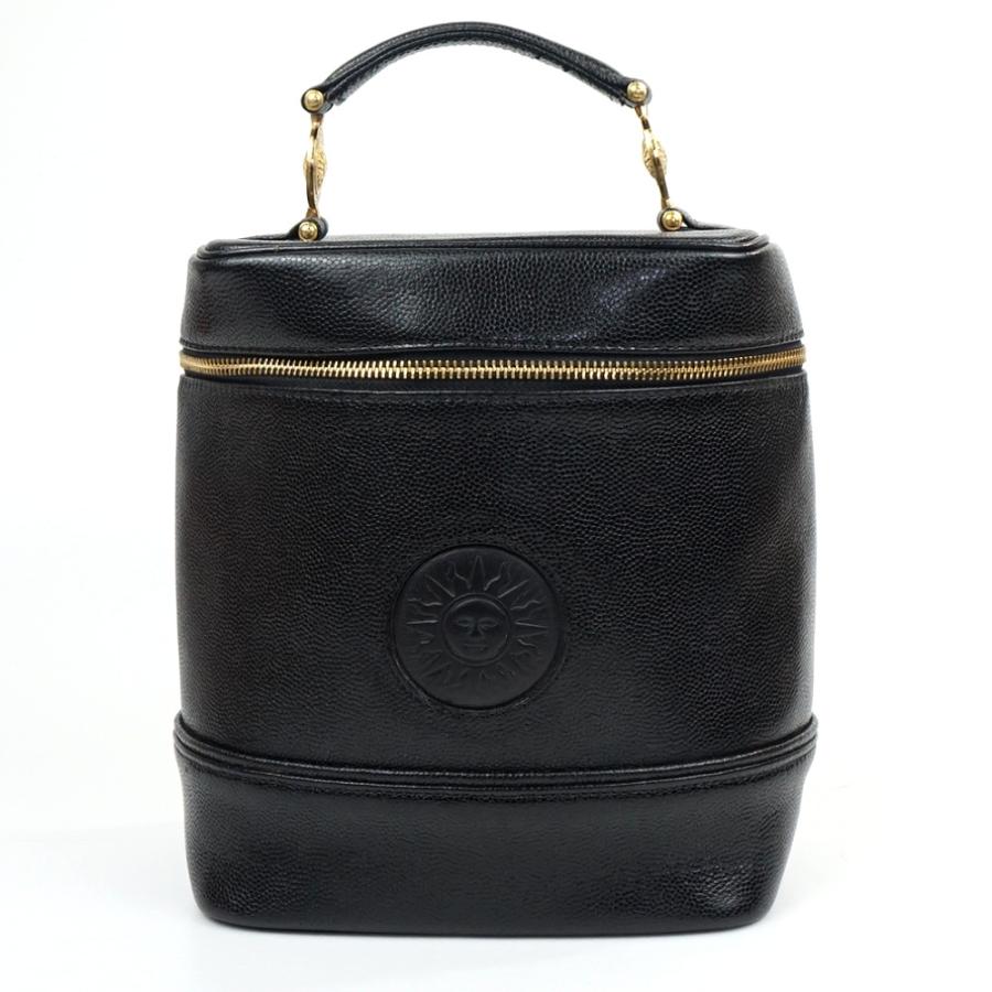 VERSACE（ヴェルサーチェ） バニティバッグ ブラック 黒 ゴールド金具