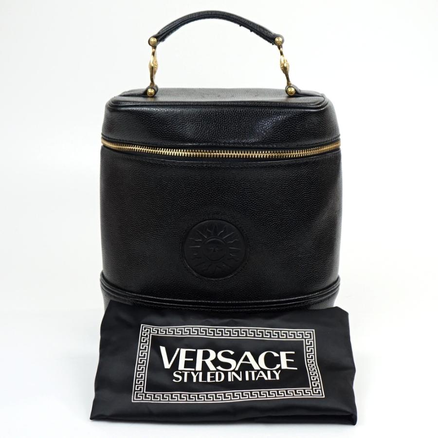 VERSACE（ヴェルサーチェ） バニティバッグ ブラック 黒 ゴールド金具