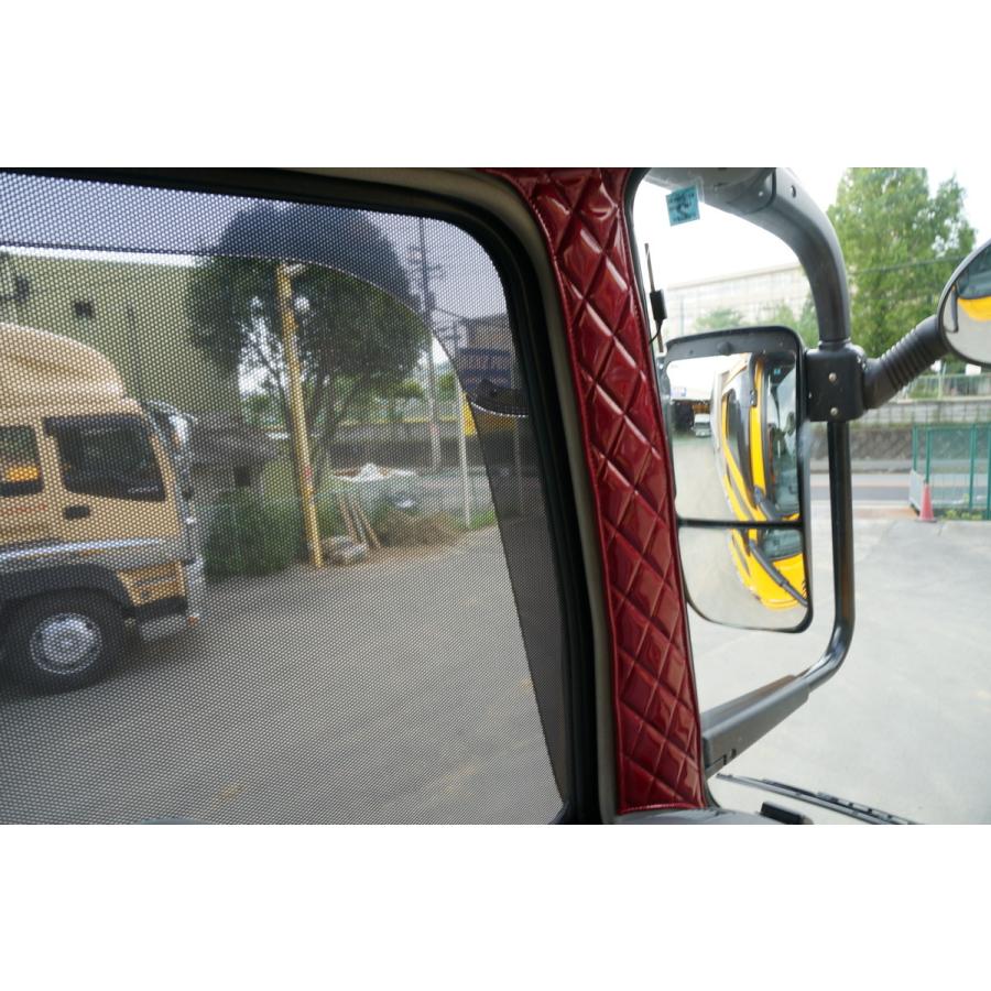 17スーパーグレート用 新格子 ピラーカバー セット レッド : トラック