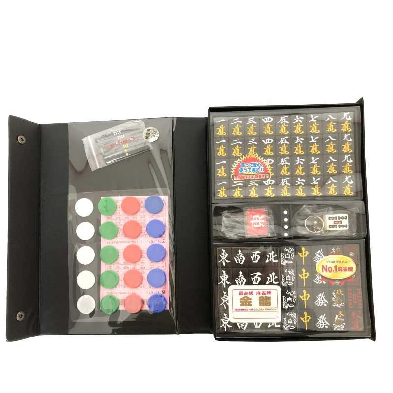 麻雀牌 金龍 黒 黒牌 高級麻雀牌 マージャンパイ フルブラック