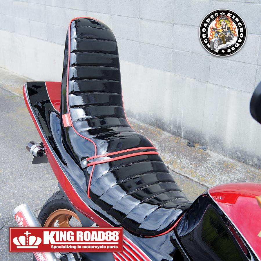 カワサキ バリオスI型 ZR250A KingRoad883段シート エナメル ブラック