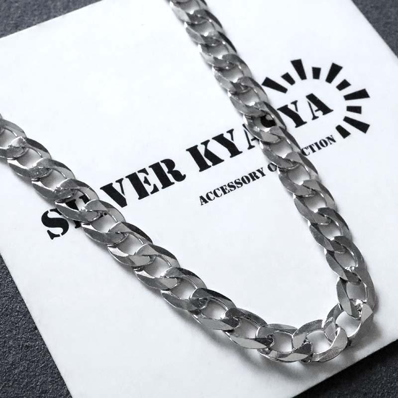 シルバー925 喜平ネックレス 薄い 厚み 1mm 幅5mm チェーンネックレス