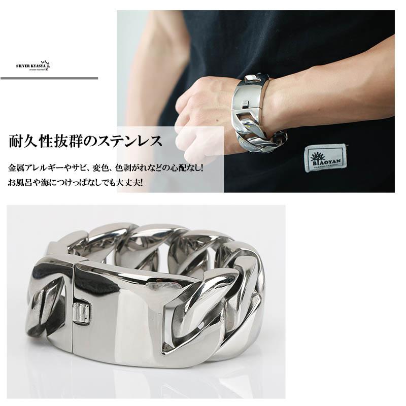 STAINLESS 316L 幅32mm 超極太 喜平ブレスレット シルバー マイアミ