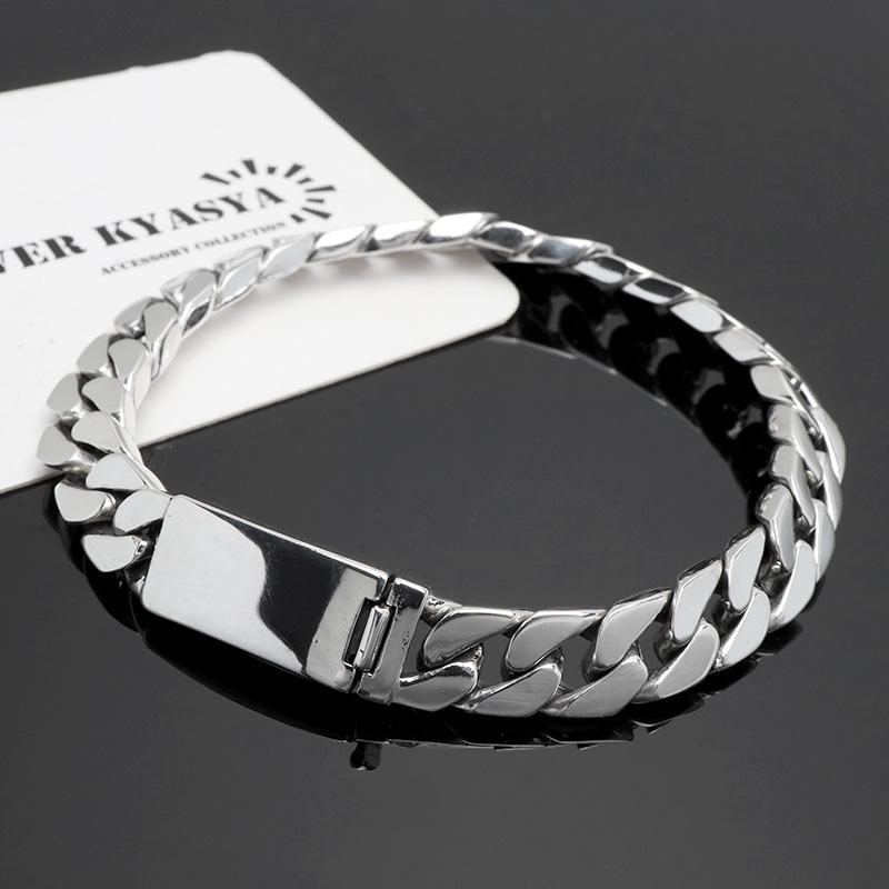 シルバー925 喜平ブレスレット チェーンブレスレット メンズ 幅8mm