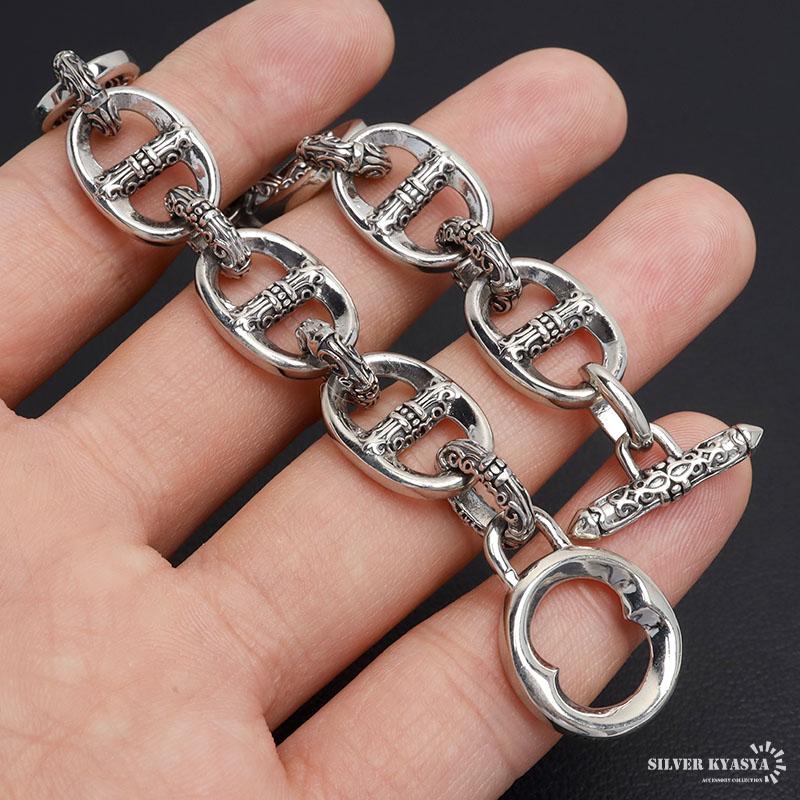 シルバー925 アンカーチェーンブレスレット マンテルブレスレット