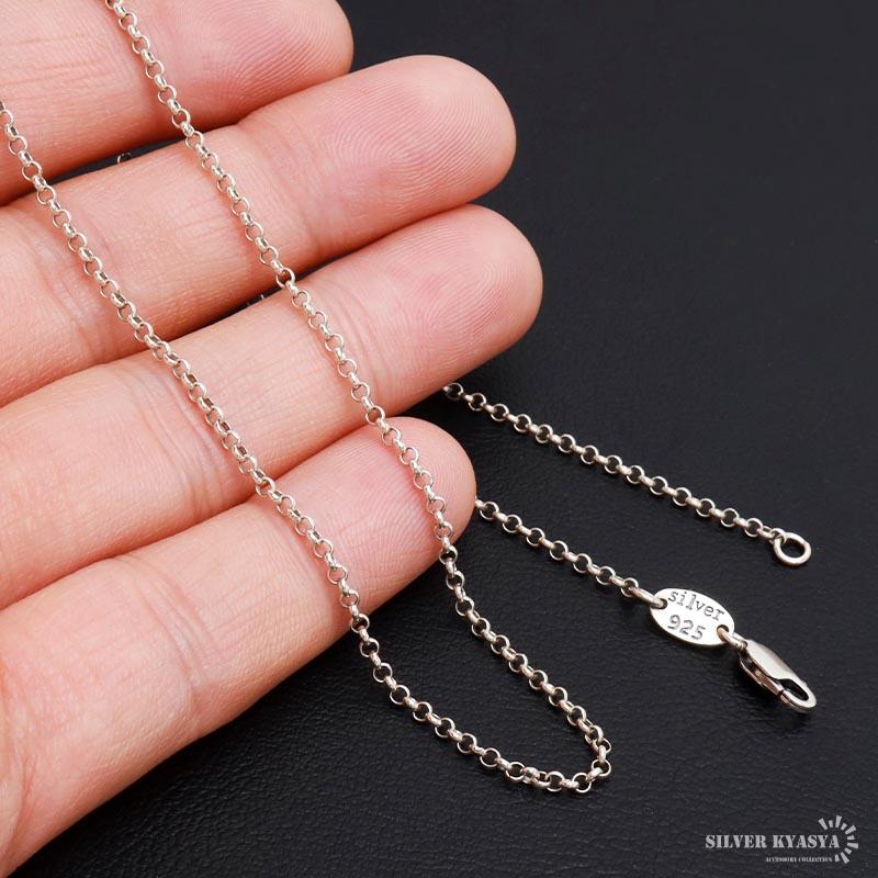 シルバー925 ロールチェーン ネックレス 幅2mm 40cm ネックレス