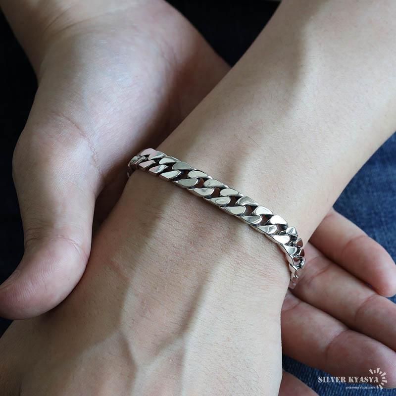 20.5cm) シルバー925 喜平ブレスレット チェーンブレスレット メンズ