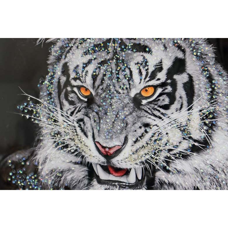 アートフレーム 虎/ホワイトタイガー 絵画 キラキラアート ウォール