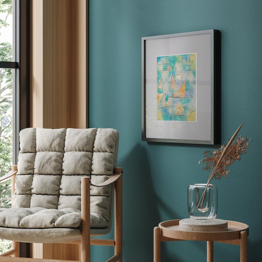 パウル・クレー「ヨットの浮かぶ港」アートポスター（フレーム付き