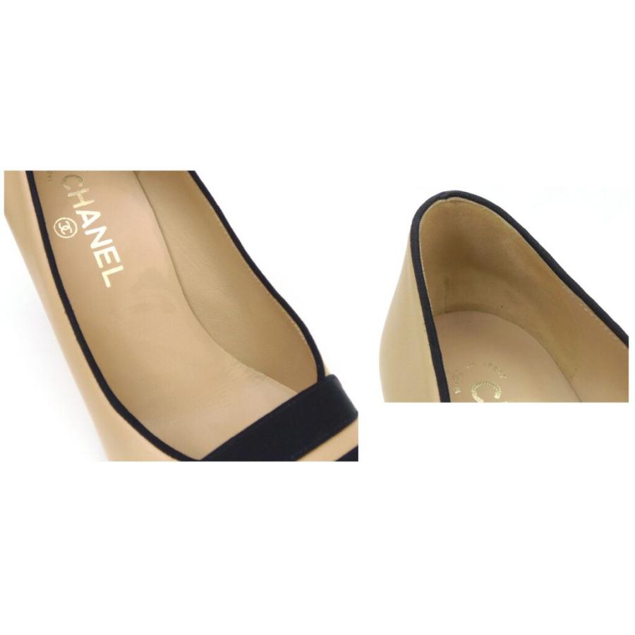 CHANEL（シャネル） ラウンドトゥパンプス グログラン フェイクパール