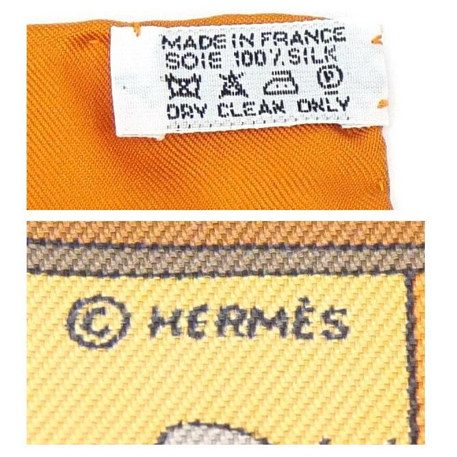 HERMES（エルメス） スカーフ カレ45 Neige d Antan 去年の雪 オレンジ