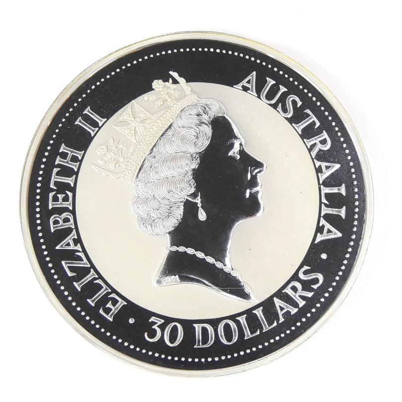 オーストラリア 30ドル銀貨 クッカバラ カワセミ 1992年 1kg ケース