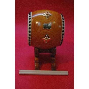 本格 ミニ 玩具太鼓【四寸】太鼓直径12cm バチ2本付き 和太鼓 こども