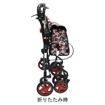 コンパクトタイプ シルバーカー モート / 花柄BK 高齢者・介護・島