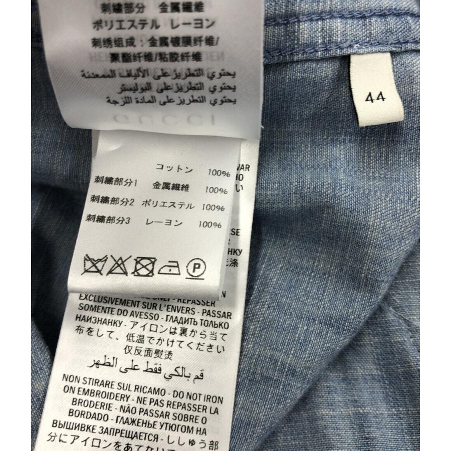 グッチ タイガー刺繍デニムシャツ 554864 XDAH2 メンズ SIZE 44 (XL