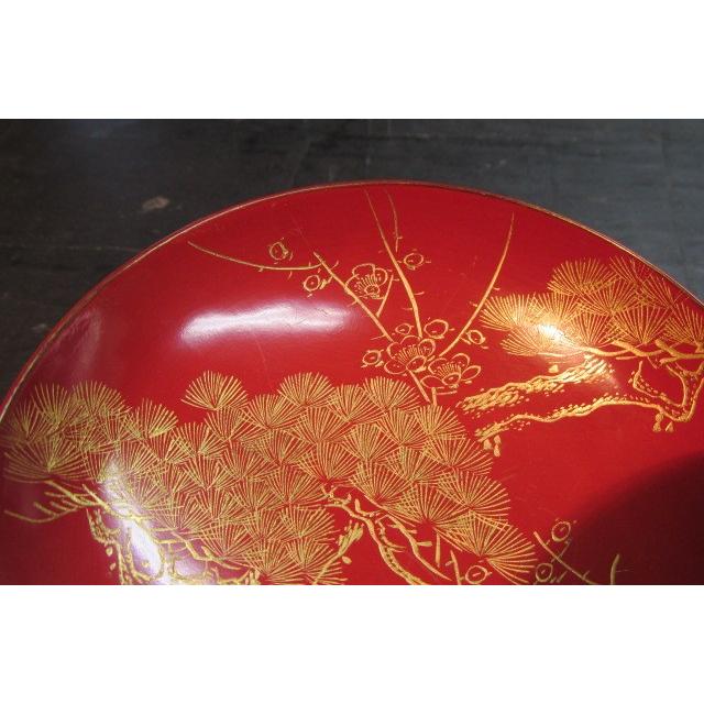 漆器 朱塗り沈金松竹梅文盃 杯 酒器 木製 盃 朱塗り 沈金 漆芸 木製 器
