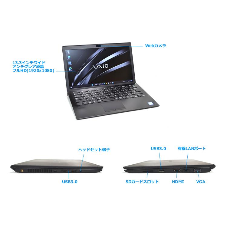 13.3型 フルHD Windows11 VAIO Pro PG VJPG11C11N Core i5 8250U M