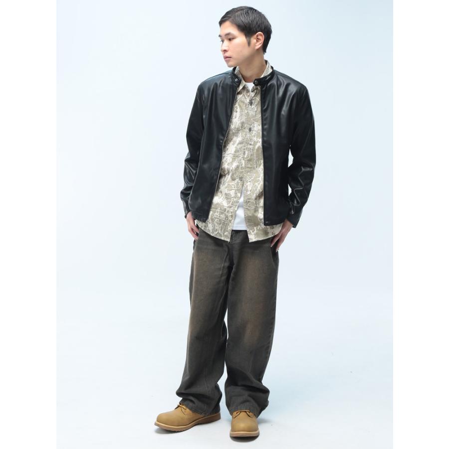S＆SONS (エスアンドサンズ) シングル ライダース ジャケット 合成皮革