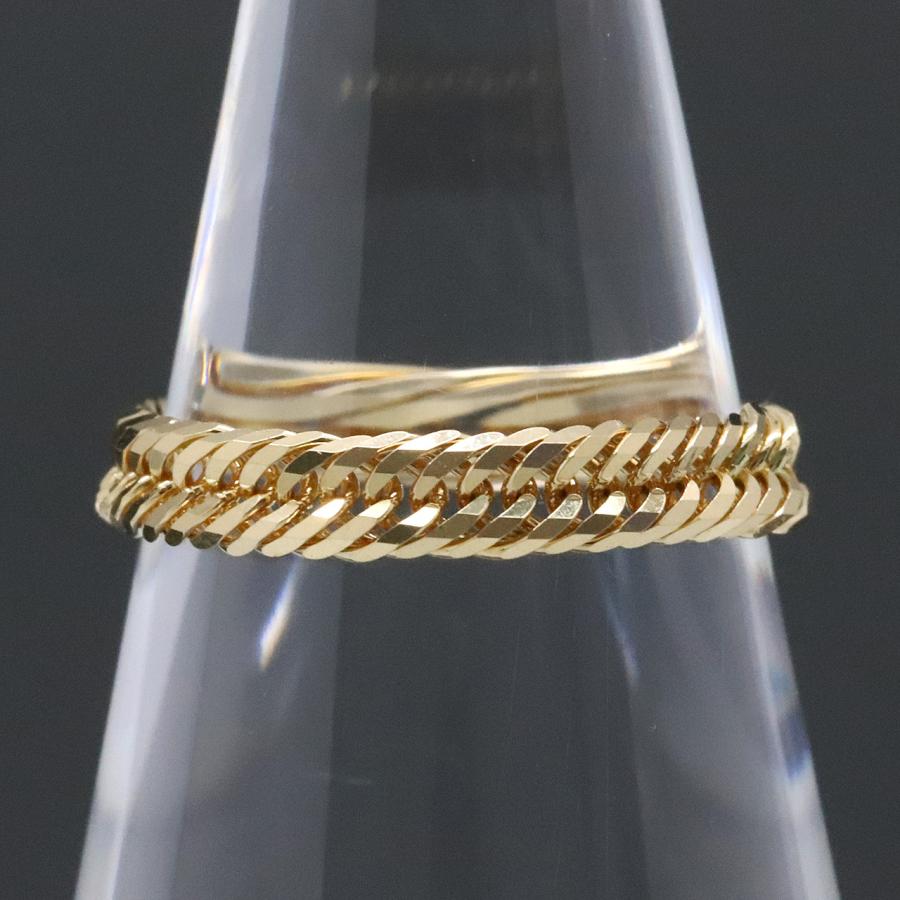 喜平リング 18金 （8号） 0.50φ 12面トリプル 指輪 チェーンリング K18