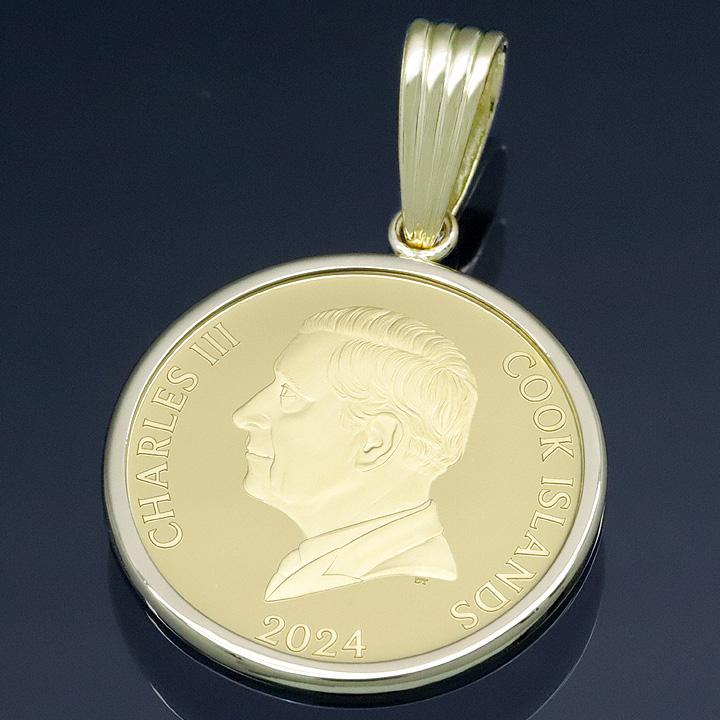 コイントップ 24金 ペンダントヘッド 1/10oz 1/10オンス 獅子 (権威