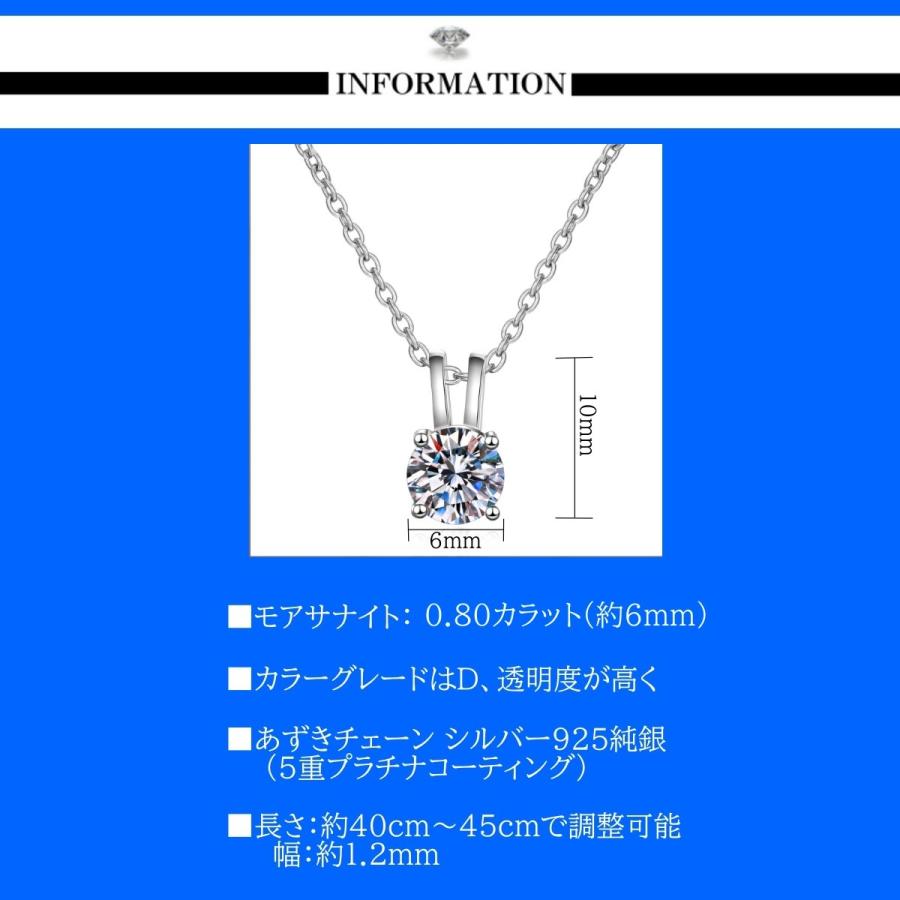 ネックレス レディース モアサナイト 0.8ct 一粒 S925純銀 金アレ対応