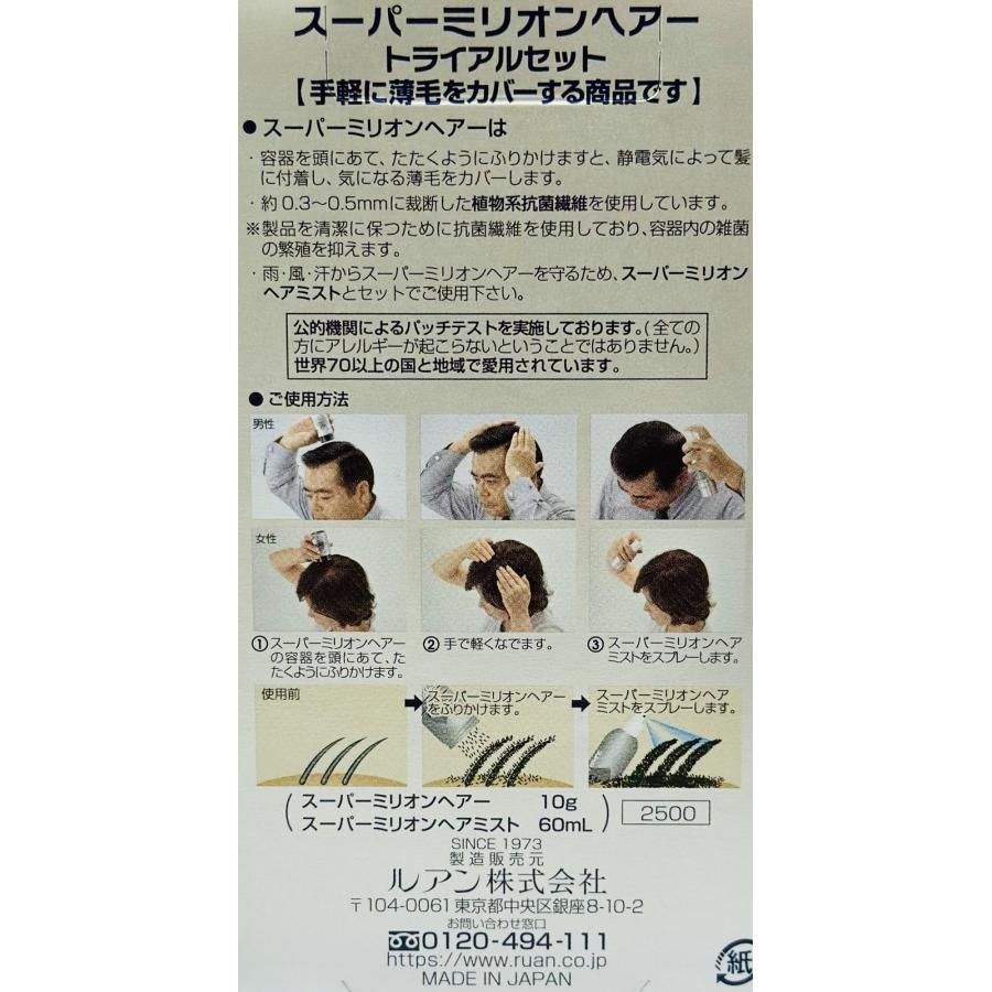 スーパーミリオンヘアー トライアルセット(グレー) : 愛らんど