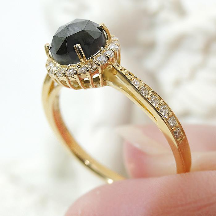 K18YG ブラックダイヤモンド ダイヤモンド リング 送料無料 人気