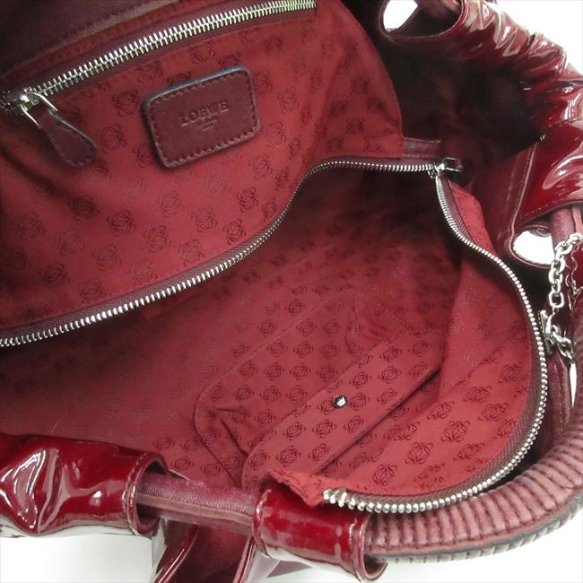 LOEWE(ロエベ) ナッパアイレ ハンドバッグ ボルドー エナメル