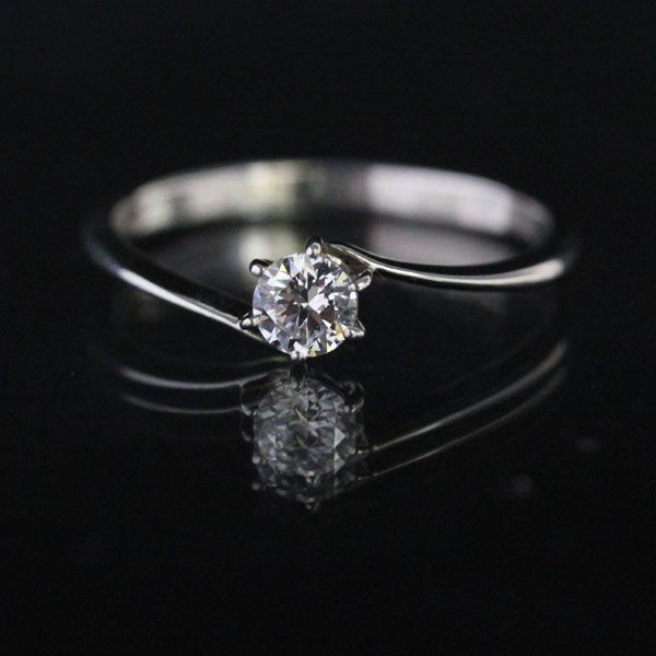 婚約指輪 PT900 プラチナ ダイヤモンド 1粒 0.2ct VVS1 エクセレント