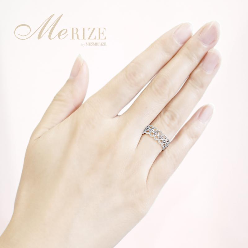 天然 ダイヤ 幅広6.3mm 透かしデザイン リング オープンワーク K18