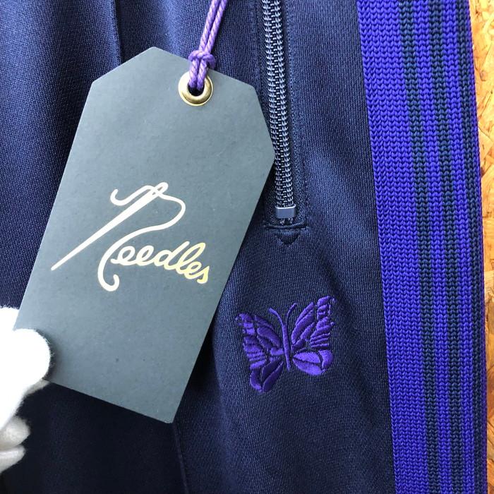 Needles メンズ トラックパンツ ネイビー パープルライン 表記サイズ