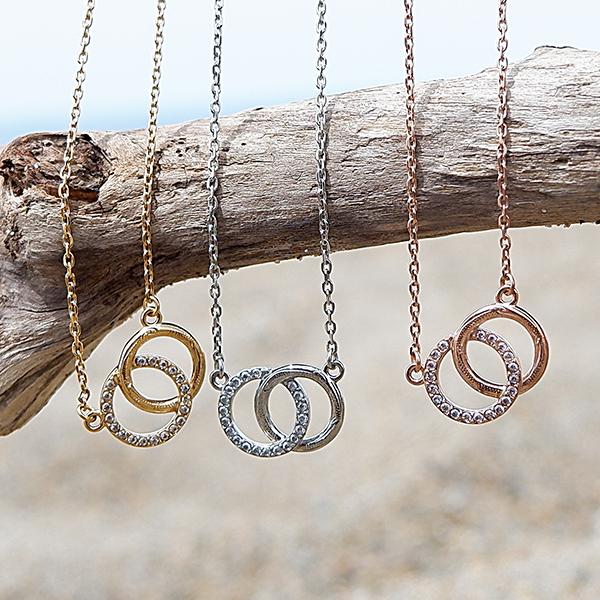 ハワイアンジュエリー ネックレス ステンレス ジルコニア 無限マーク