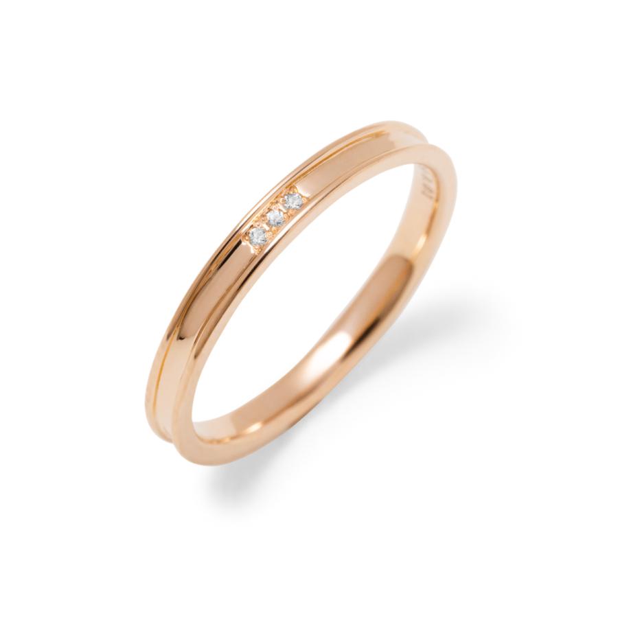 指輪 レディース ピンクゴールド K10PG 天然ダイヤモンド マリッジ