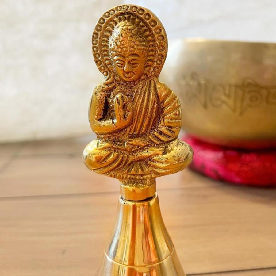 チベタンベル ガンダーベル 呼び鈴 祭壇鐘 真鍮製 瞑想 祈り 浄化 仏陀
