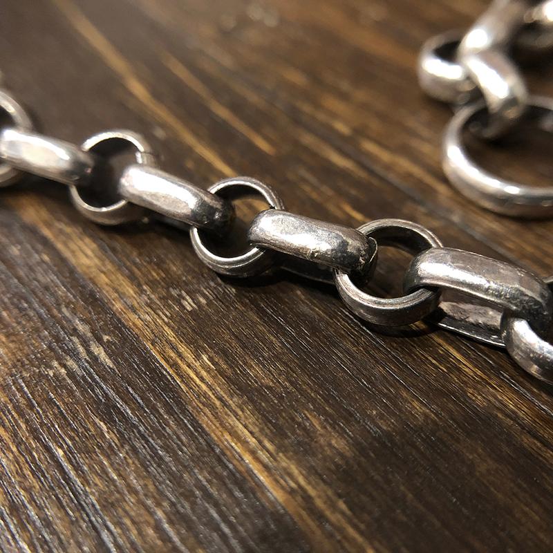 Vintage Silver Oval Bean Shaped Chain Bracelet Toggle Clasp T-bar