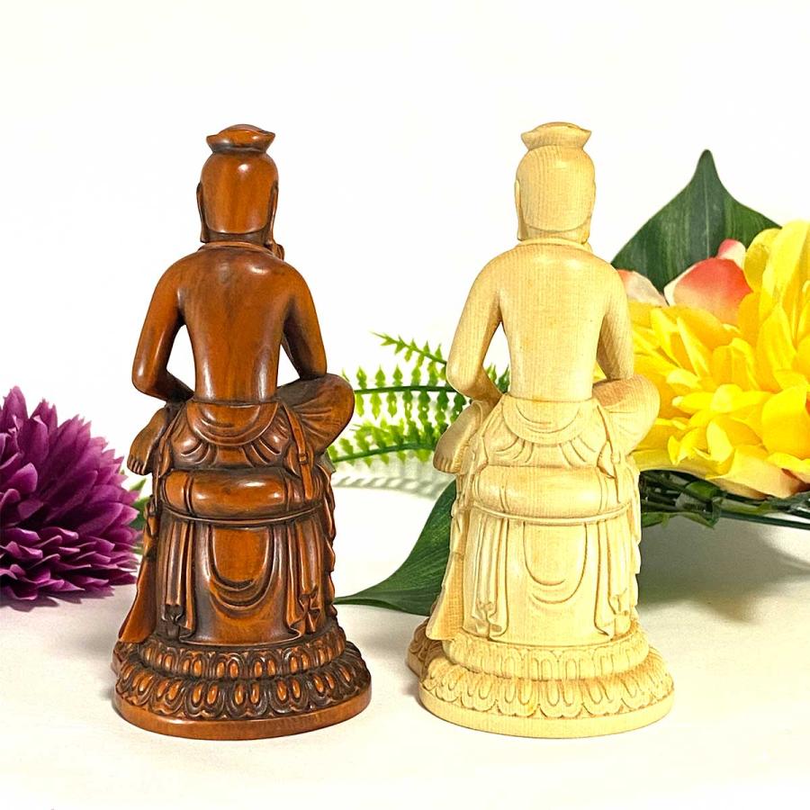 12.5cm 仏像 弥勒 菩薩 木彫り ミニ 仏壇 仏箱 弥勒菩薩 小さい